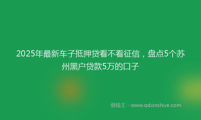 2025年最新车子抵押贷看不看征信，盘点5个苏州黑户贷款5万的口子