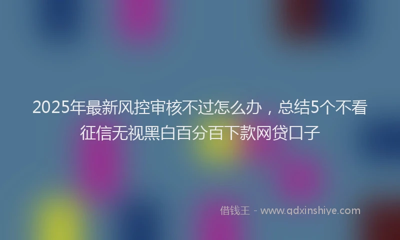 2025年最新风控审核不过怎么办，总结5个不看征信无视黑白百分百下款网贷口子