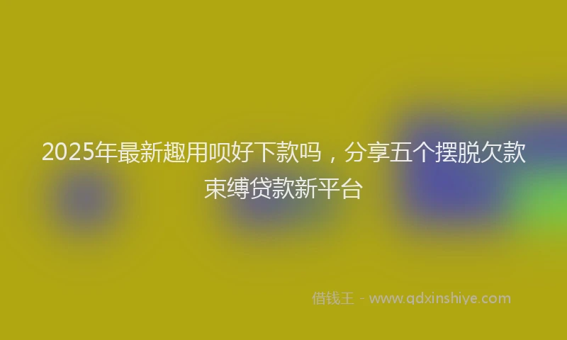 2025年最新趣用呗好下款吗，分享五个摆脱欠款束缚贷款新平台