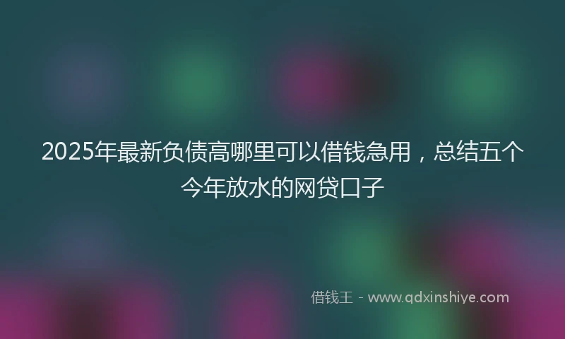2025年最新负债高哪里可以借钱急用，总结五个今年放水的网贷口子