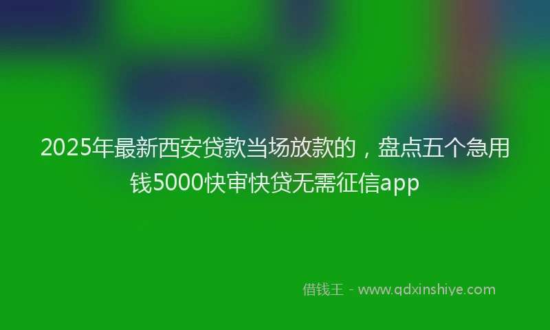 2025年最新西安贷款当场放款的，盘点五个急用钱5000快审快贷无需征信app