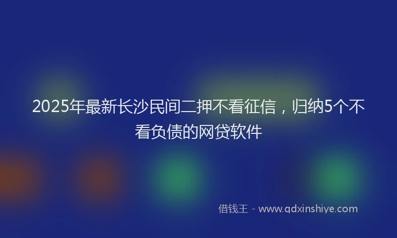 2025年最新长沙民间二押不看征信，归纳5个不看负债的网贷软件