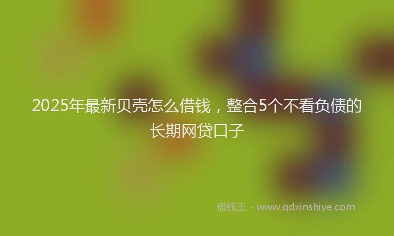 2025年最新贝壳怎么借钱，整合5个不看负债的长期网贷口子