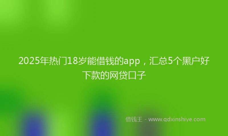 2025年热门18岁能借钱的app，汇总5个黑户好下款的网贷口子