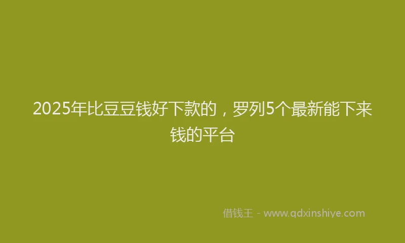 2025年比豆豆钱好下款的，罗列5个最新能下来钱的平台