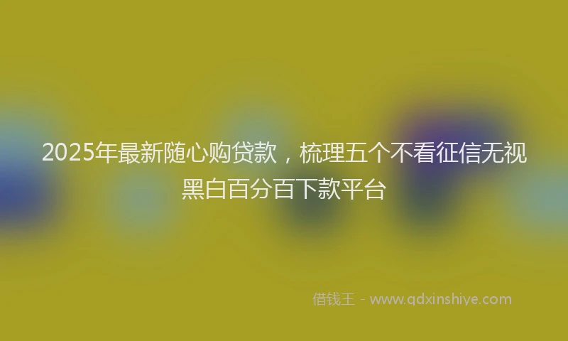 2025年最新随心购贷款，梳理五个不看征信无视黑白百分百下款平台