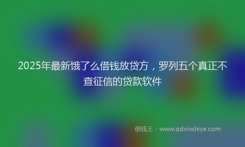 2025年最新饿了么借钱放贷方，罗列五个真正不查征信的贷款软件