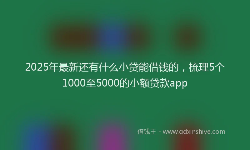 2025年最新还有什么小贷能借钱的，梳理5个1000至5000的小额贷款app