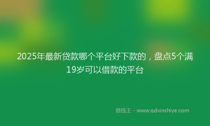 2025年最新贷款哪个平台好下款的，盘点5个满19岁可以借款的平台