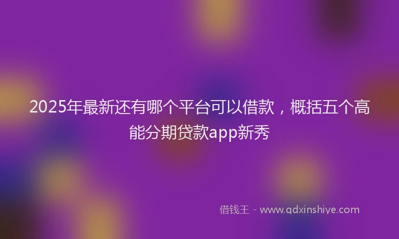 2025年最新还有哪个平台可以借款，概括五个高能分期贷款app新秀