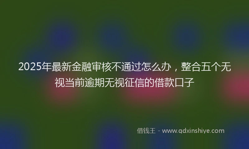 2025年最新金融审核不通过怎么办，整合五个无视当前逾期无视征信的借款口子