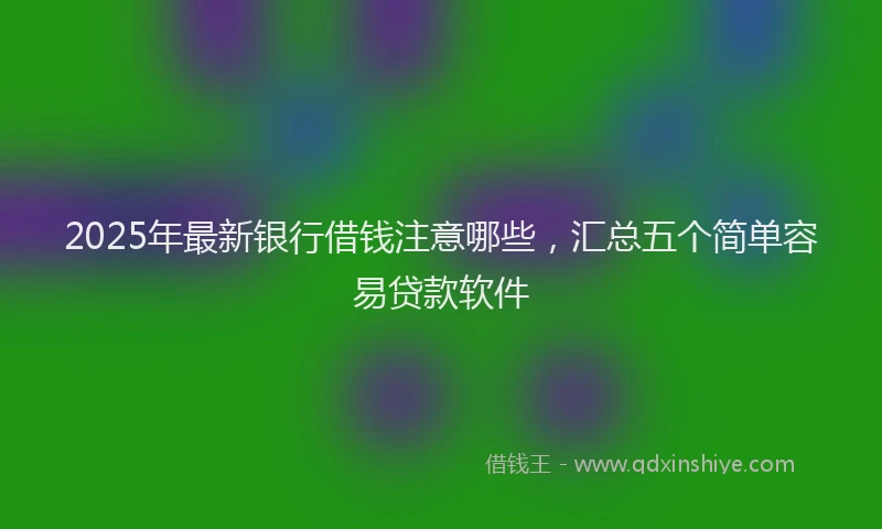 2025年最新银行借钱注意哪些，汇总五个简单容易贷款软件
