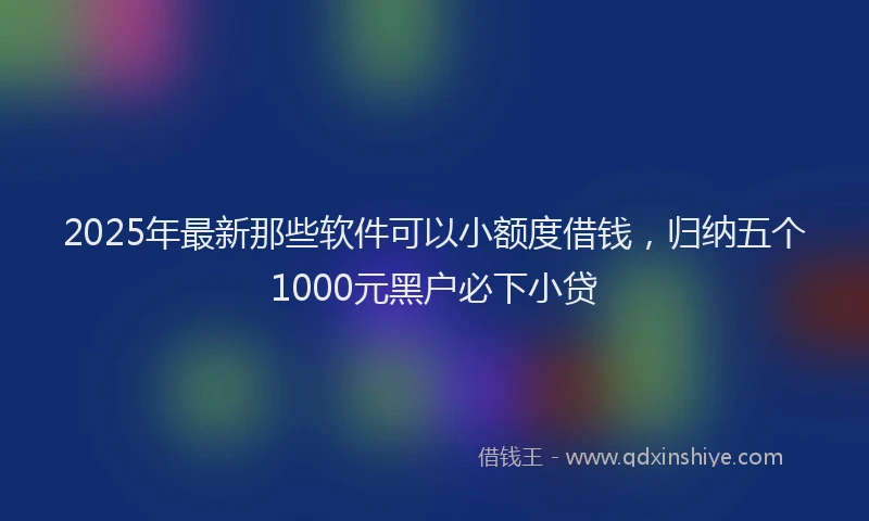 2025年最新那些软件可以小额度借钱，归纳五个1000元黑户必下小贷