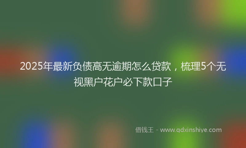 2025年最新负债高无逾期怎么贷款，梳理5个无视黑户花户必下款口子