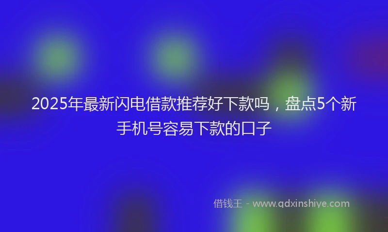 2025年最新闪电借款推荐好下款吗，盘点5个新手机号容易下款的口子
