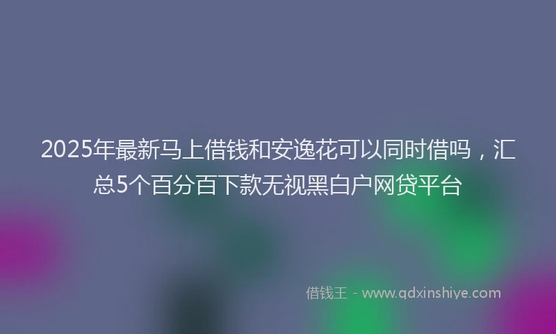 2025年最新马上借钱和安逸花可以同时借吗，汇总5个百分百下款无视黑白户网贷平台