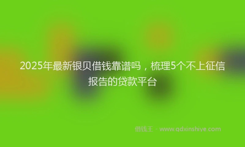 2025年最新银贝借钱靠谱吗，梳理5个不上征信报告的贷款平台