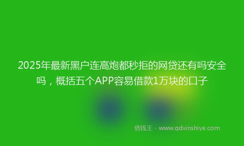 2025年最新黑户连高炮都秒拒的网贷还有吗安全吗，概括五个APP容易借款1万块的口子
