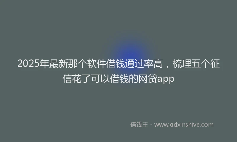 2025年最新那个软件借钱通过率高，梳理五个征信花了可以借钱的网贷app