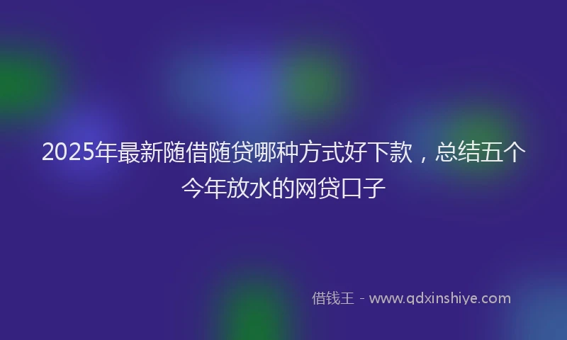 2025年最新随借随贷哪种方式好下款，总结五个今年放水的网贷口子