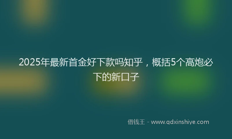 2025年最新首金好下款吗知乎，概括5个高炮必下的新口子