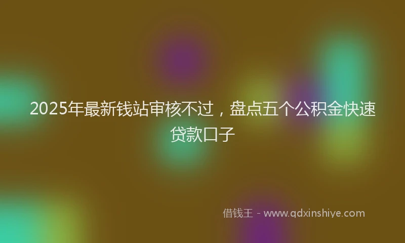 2025年最新钱站审核不过，盘点五个公积金快速贷款口子