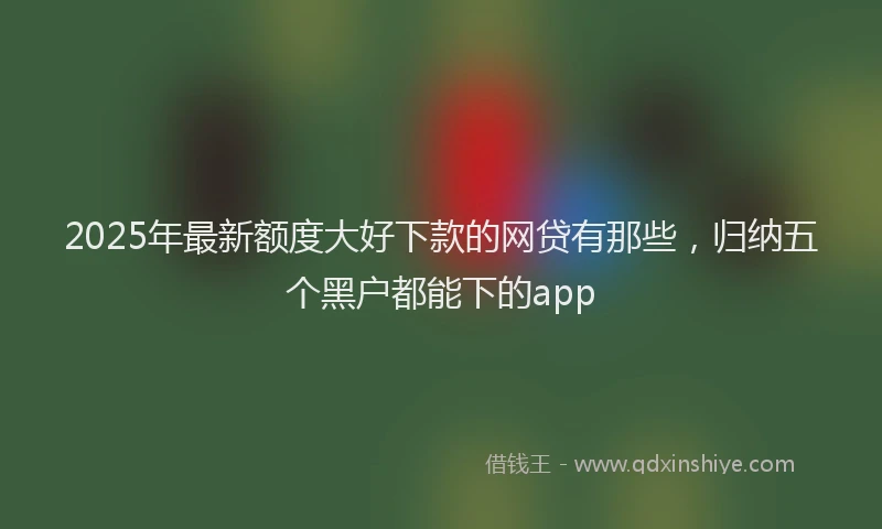 2025年最新额度大好下款的网贷有那些，归纳五个黑户都能下的app
