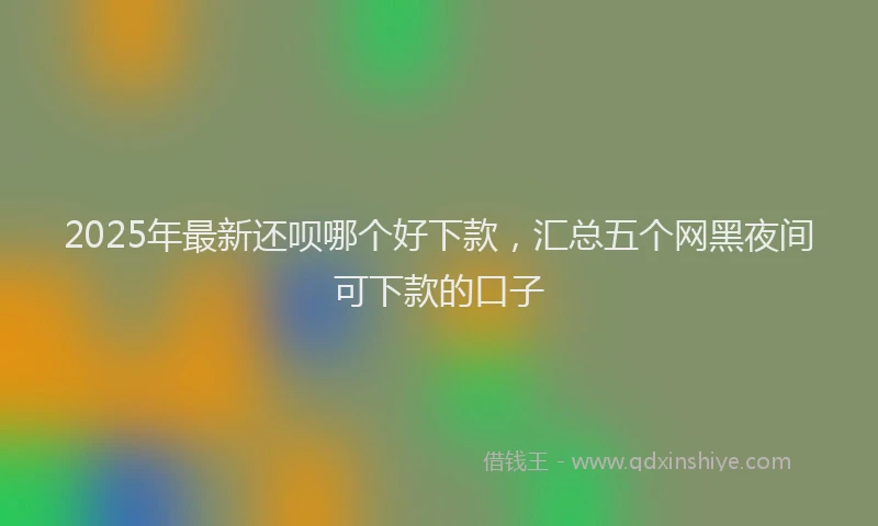 2025年最新还呗哪个好下款，汇总五个网黑夜间可下款的口子