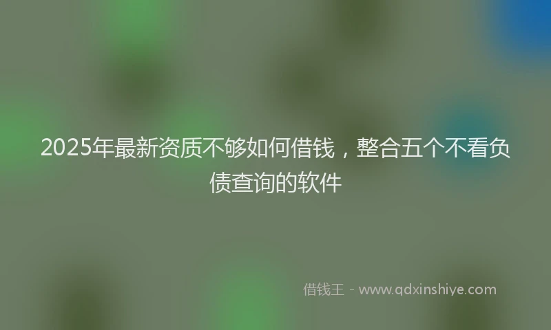 2025年最新资质不够如何借钱，整合五个不看负债查询的软件