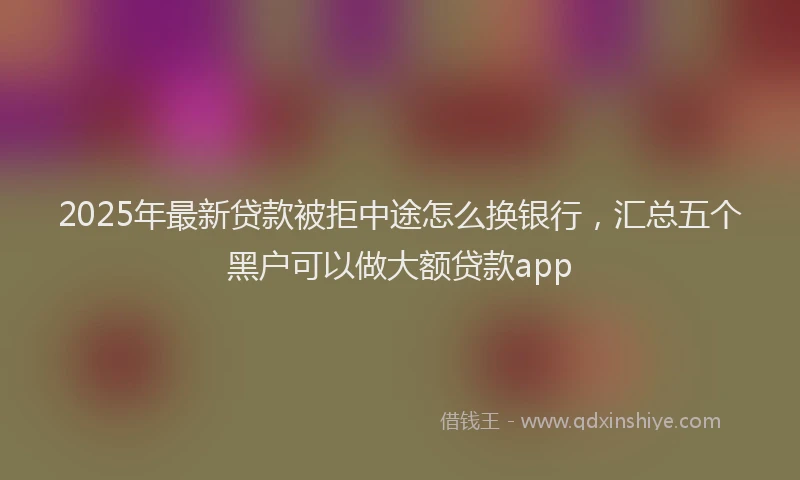 2025年最新贷款被拒中途怎么换银行，汇总五个黑户可以做大额贷款app