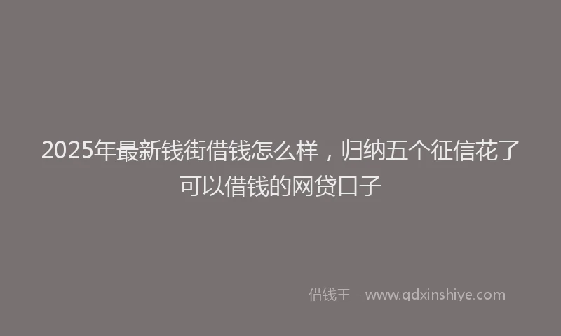 2025年最新钱街借钱怎么样，归纳五个征信花了可以借钱的网贷口子