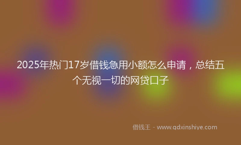 2025年热门17岁借钱急用小额怎么申请，总结五个无视一切的网贷口子