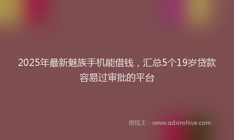 2025年最新魅族手机能借钱，汇总5个19岁贷款容易过审批的平台