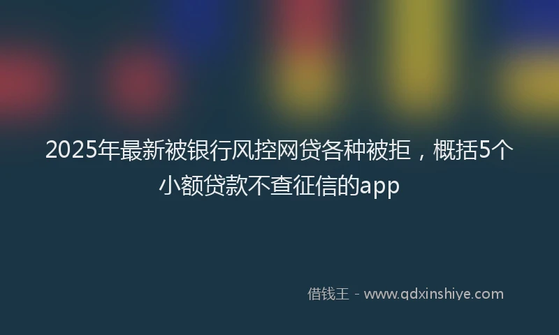 2025年最新被银行风控网贷各种被拒，概括5个小额贷款不查征信的app