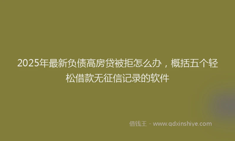 2025年最新负债高房贷被拒怎么办，概括五个轻松借款无征信记录的软件