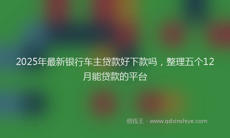 2025年最新银行车主贷款好下款吗，整理五个12月能贷款的平台