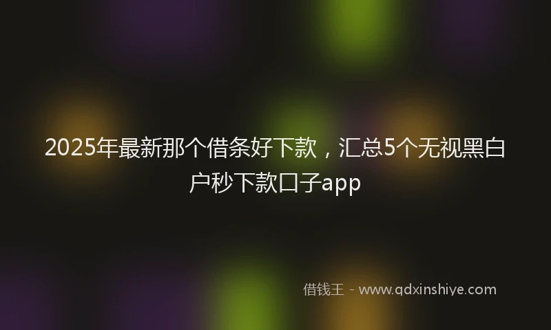 2025年最新那个借条好下款，汇总5个无视黑白户秒下款口子app