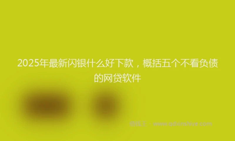 2025年最新闪银什么好下款，概括五个不看负债的网贷软件