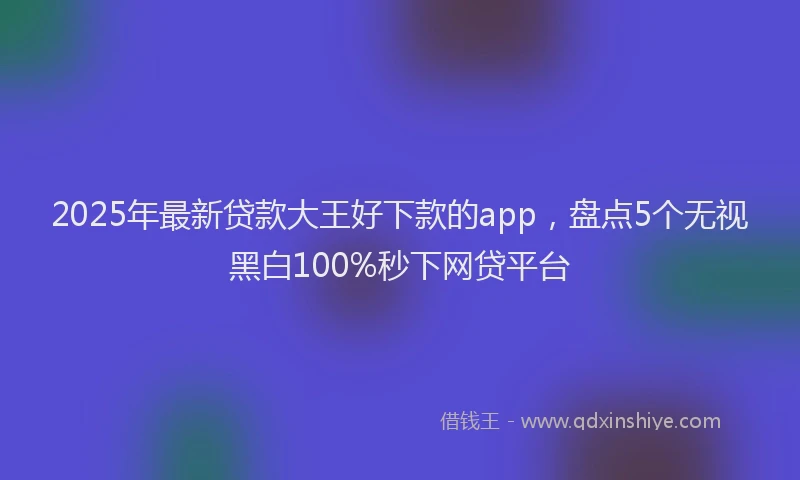 2025年最新贷款大王好下款的app，盘点5个无视黑白100%秒下网贷平台