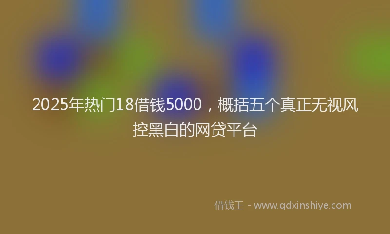 2025年热门18借钱5000，概括五个真正无视风控黑白的网贷平台