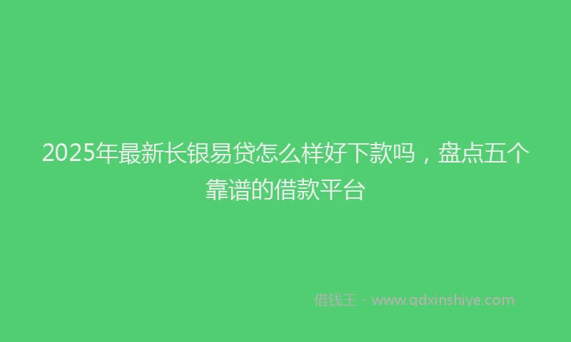 2025年最新长银易贷怎么样好下款吗，盘点五个靠谱的借款平台