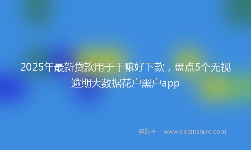 2025年最新贷款用于干嘛好下款，盘点5个无视逾期大数据花户黑户app