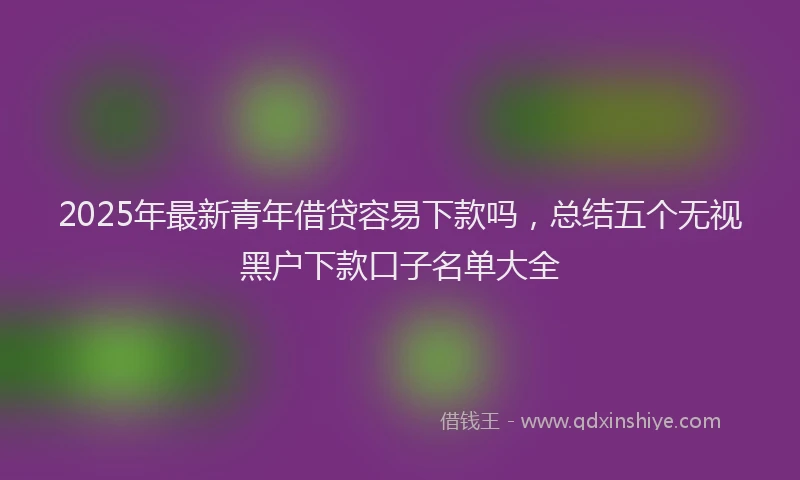 2025年最新青年借贷容易下款吗，总结五个无视黑户下款口子名单大全