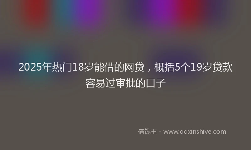2025年热门18岁能借的网贷，概括5个19岁贷款容易过审批的口子