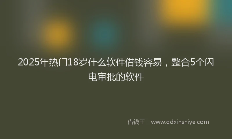 2025年热门18岁什么软件借钱容易，整合5个闪电审批的软件