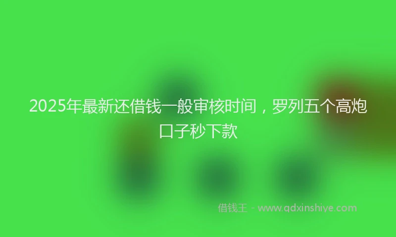 2025年最新还借钱一般审核时间，罗列五个高炮口子秒下款