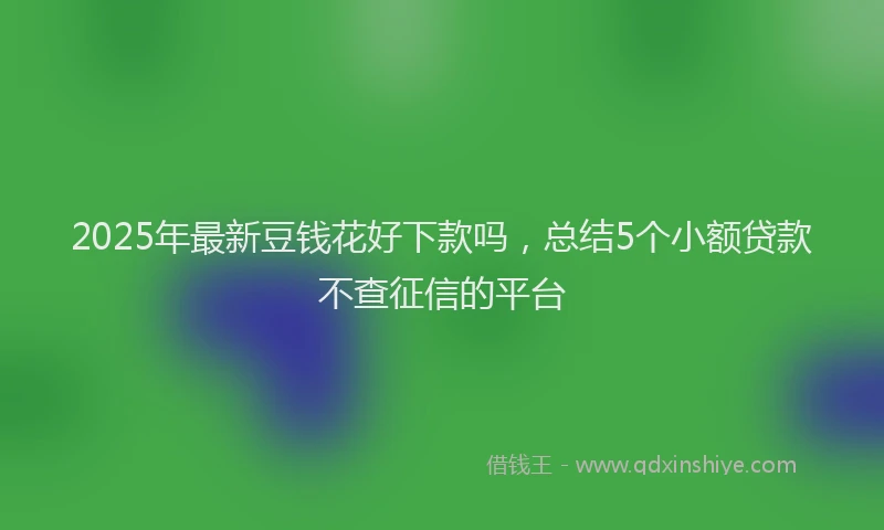 2025年最新豆钱花好下款吗，总结5个小额贷款不查征信的平台