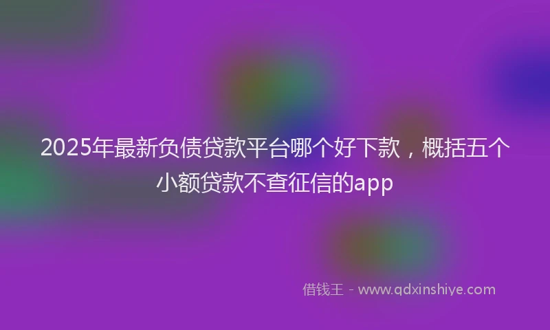 2025年最新负债贷款平台哪个好下款，概括五个小额贷款不查征信的app