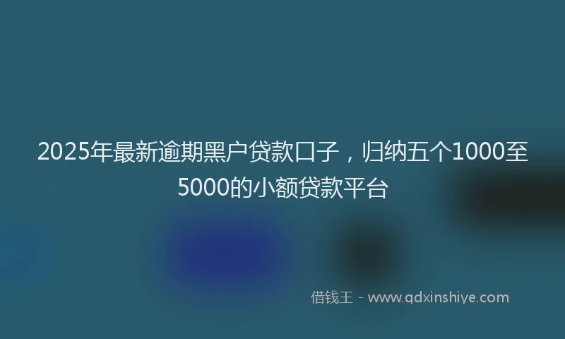 2025年最新逾期黑户贷款口子，归纳五个1000至5000的小额贷款平台