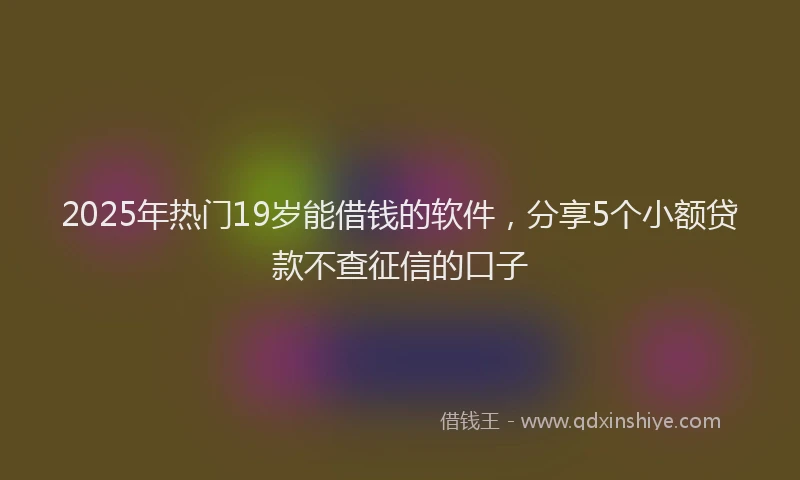 2025年热门19岁能借钱的软件，分享5个小额贷款不查征信的口子
